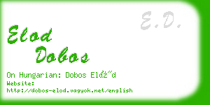 elod dobos business card